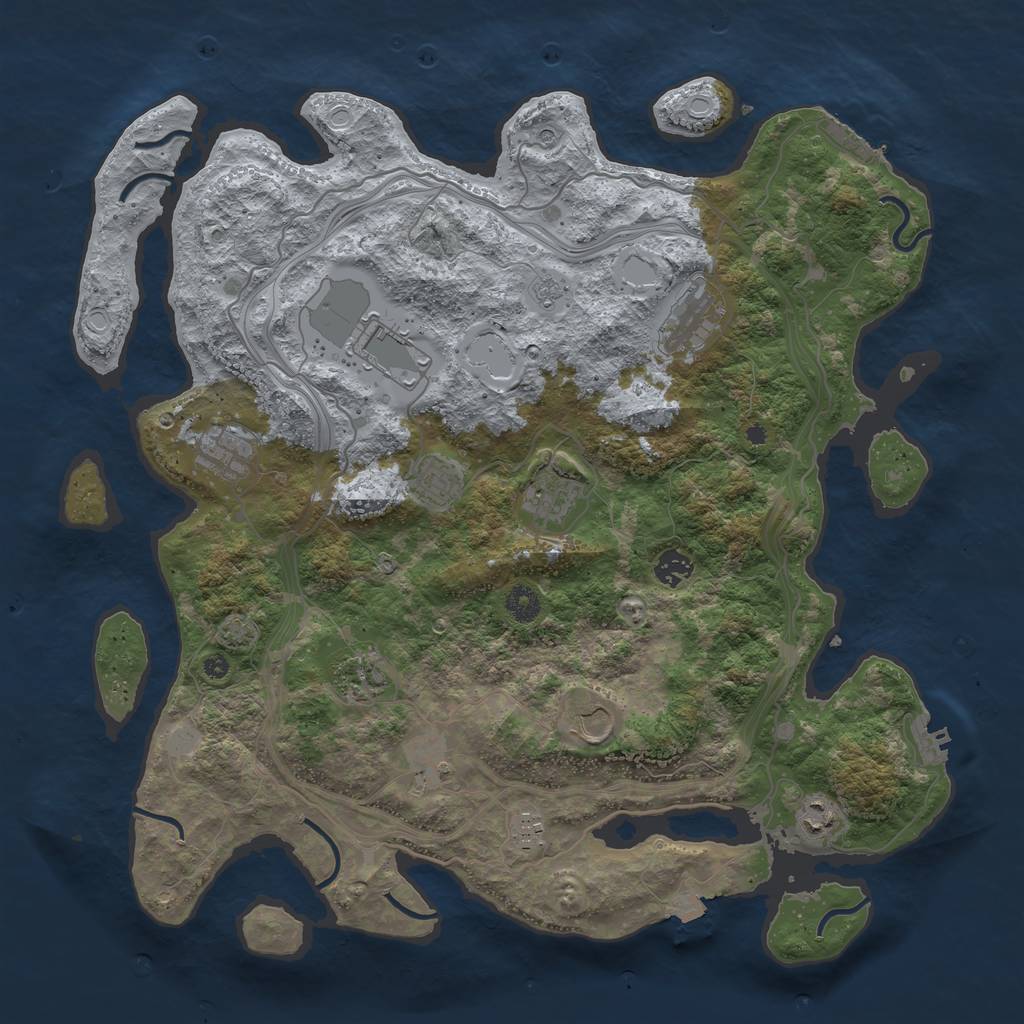 Rust Map: Procedural Map, Size: 4250, Seed: 310038325, 19 Monuments