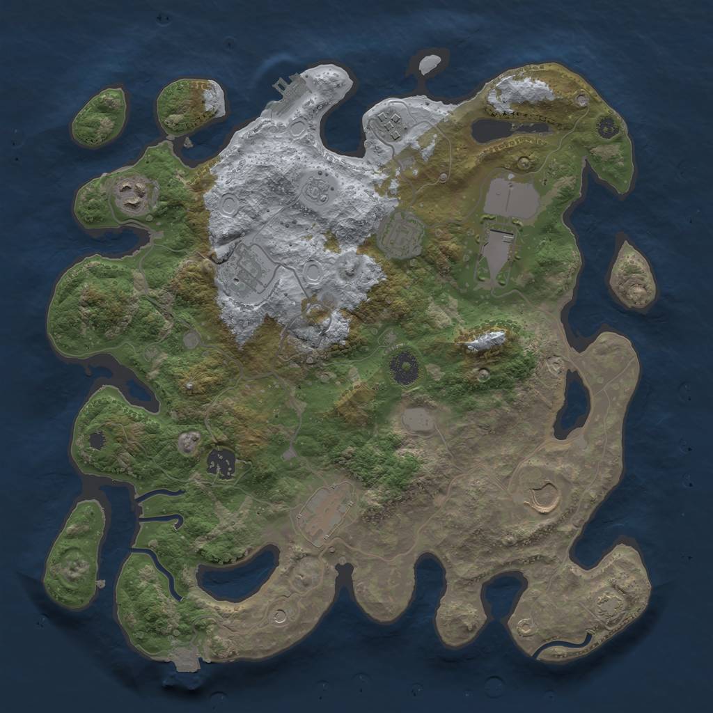 Rust Map: Procedural Map, Size: 3500, Seed: 1974248, 15 Monuments