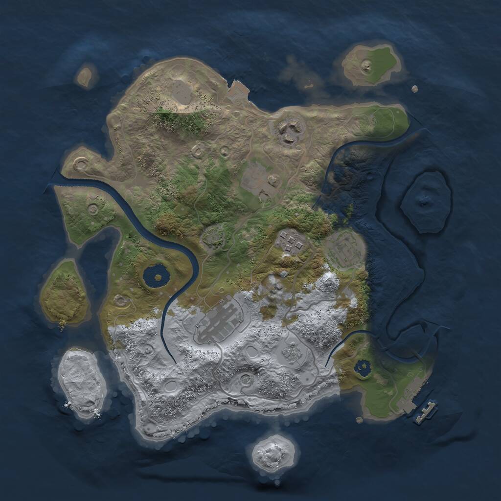Rust Map: Procedural Map, Size: 3000, Seed: 275797970, 10 Monuments