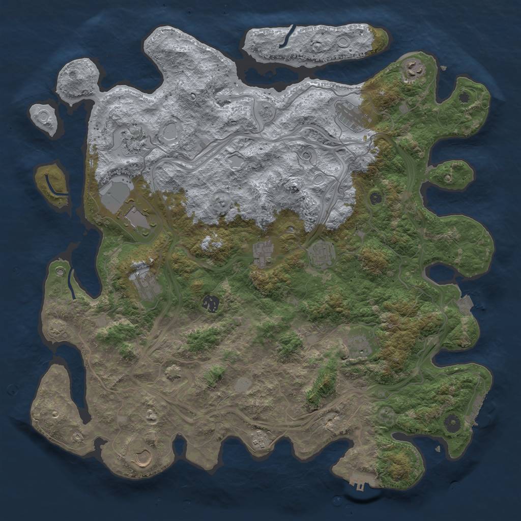 Rust Map: Procedural Map, Size: 4500, Seed: 200826198, 19 Monuments