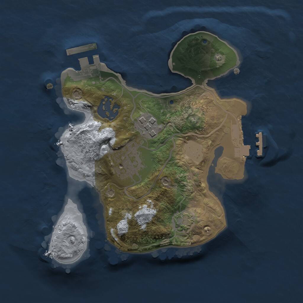 Rust Map: Procedural Map, Size: 2000, Seed: 1614527021, 9 Monuments