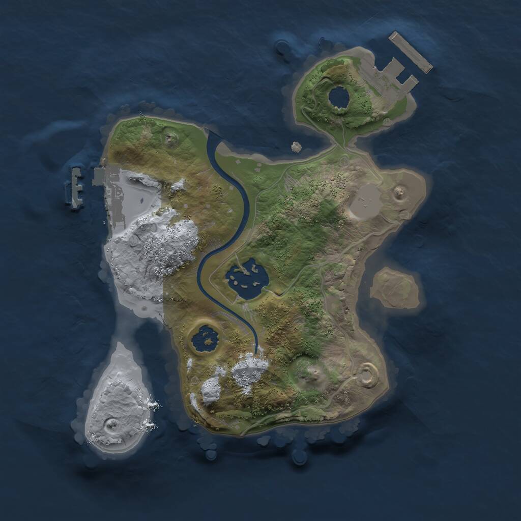 Rust Map: Procedural Map, Size: 2000, Seed: 1614527021, 4 Monuments