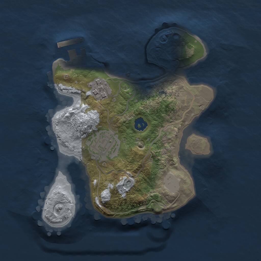 Rust Map: Procedural Map, Size: 2000, Seed: 1614527021, 4 Monuments