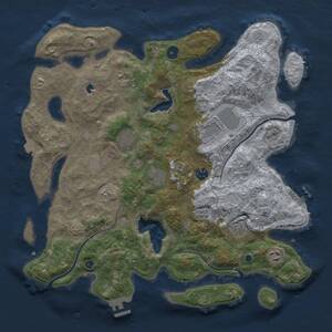 Thumbnail Rust Map: Procedural Map, Size: 4050, Seed: 2069985868, 14 Monuments