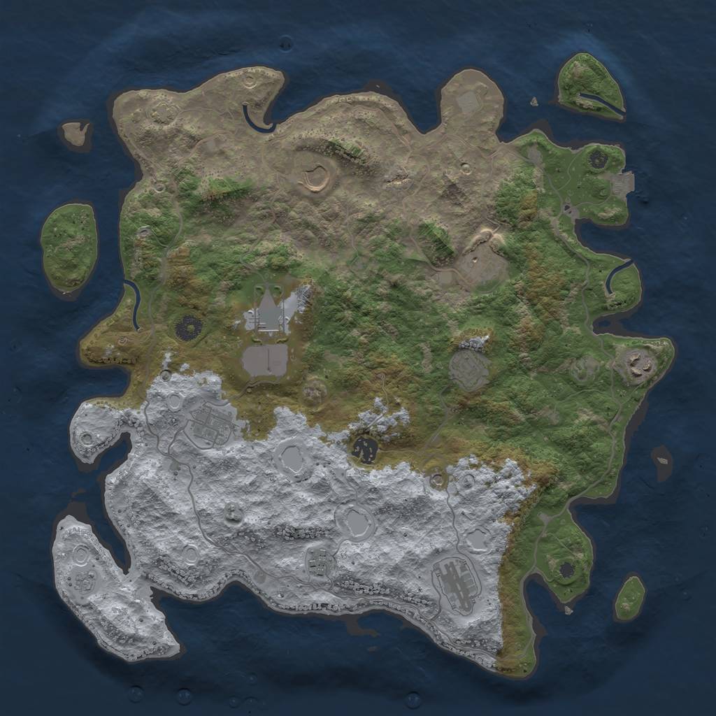 Rust Map: Procedural Map, Size: 4092, Seed: 2032, 15 Monuments