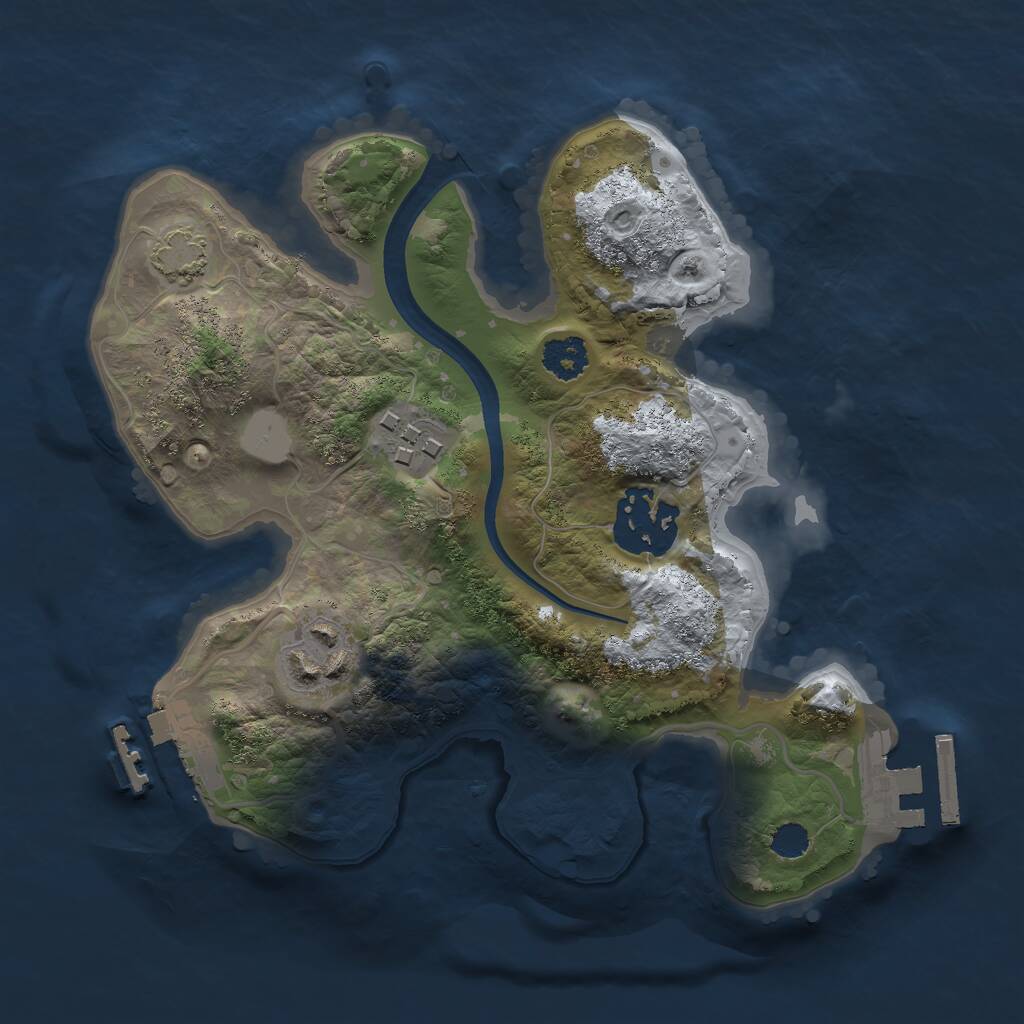 Rust Map: Procedural Map, Size: 2300, Seed: 1550139308, 7 Monuments