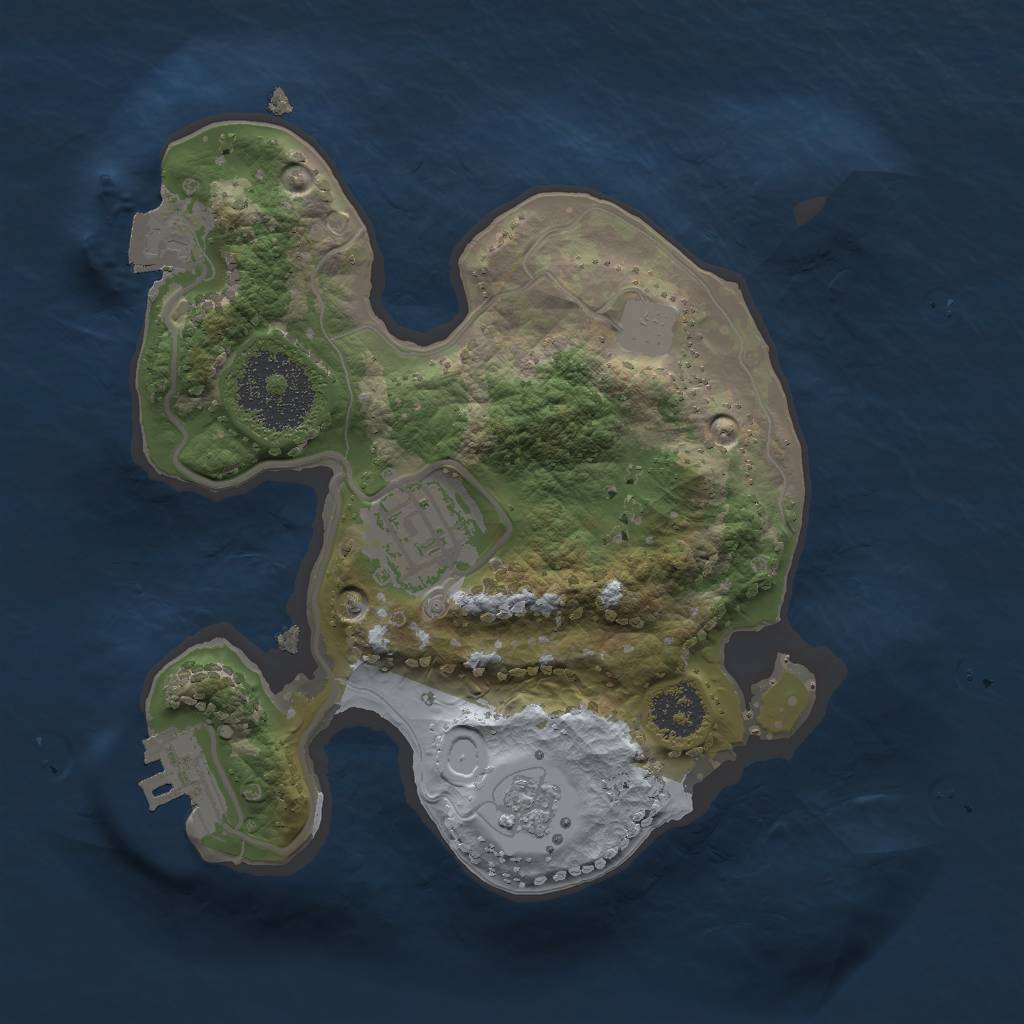 Rust Map: Procedural Map, Size: 2000, Seed: 378921, 6 Monuments