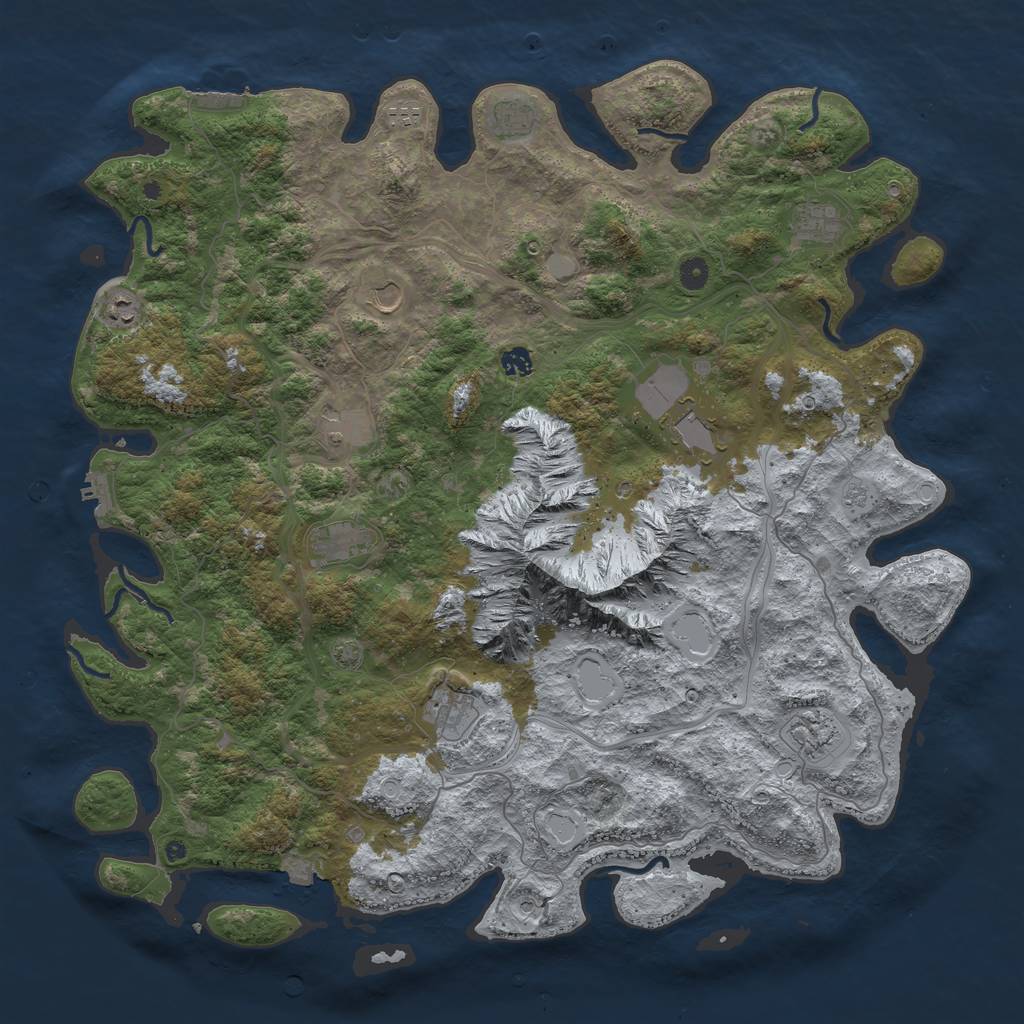 Rust Map: Procedural Map, Size: 5000, Seed: 1661729919, 19 Monuments