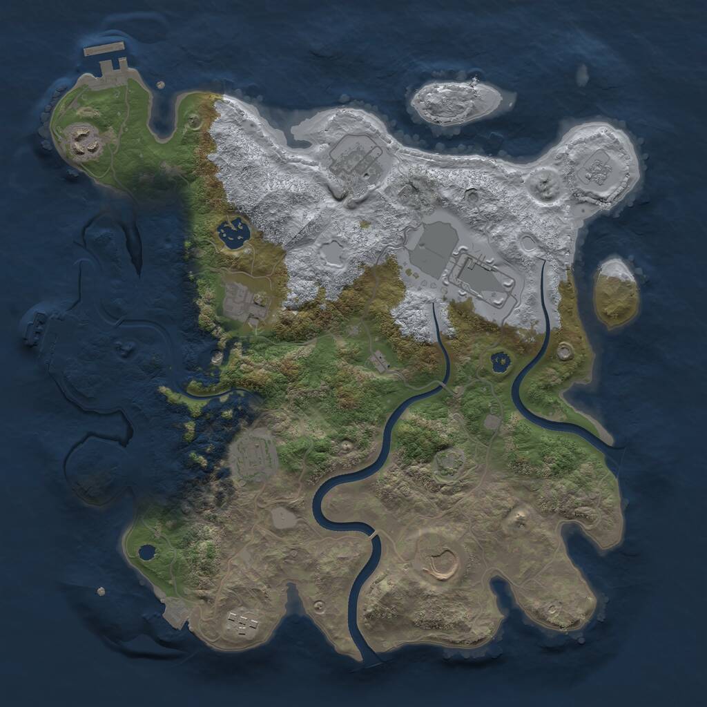 Rust Map: Procedural Map, Size: 3500, Seed: 490017415, 14 Monuments