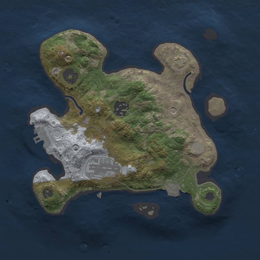 Rust Map: Procedural Map, Size: 2500, Seed: 568678, 8 Monuments