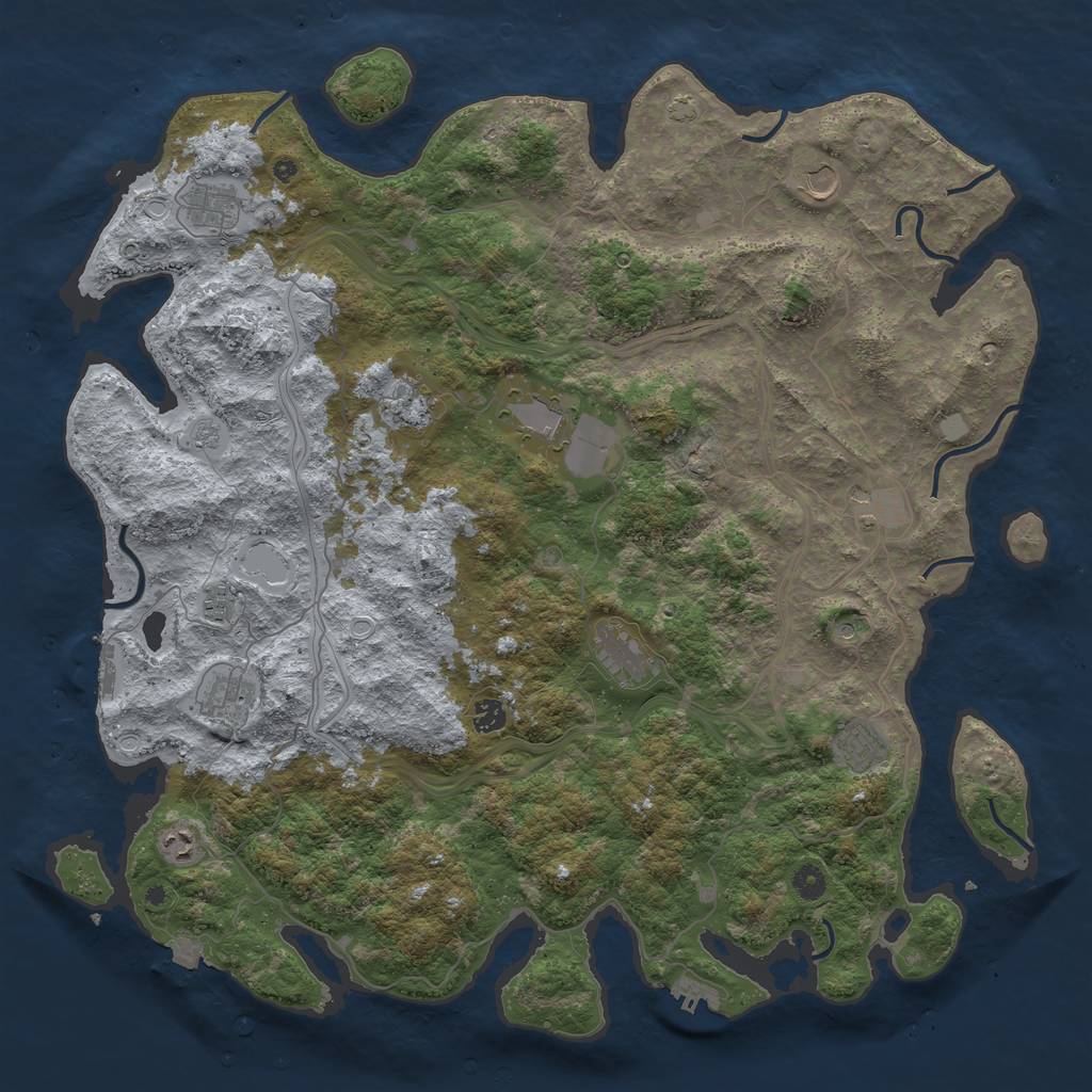 Rust Map: Procedural Map, Size: 4800, Seed: 1499378992, 19 Monuments