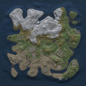 Thumbnail Rust Map: Procedural Map, Size: 3500, Seed: 1544195530, 15 Monuments