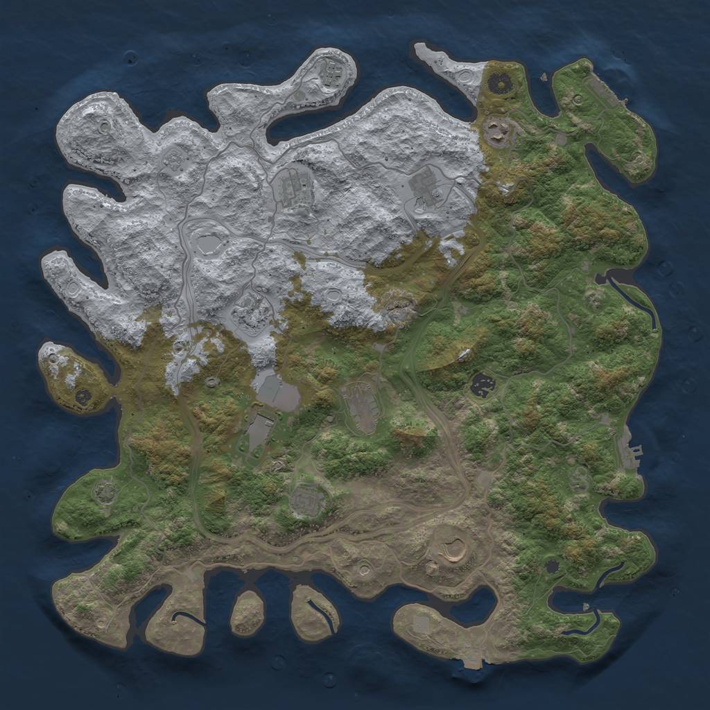 Rust Map: Procedural Map, Size: 4500, Seed: 245924, 18 Monuments