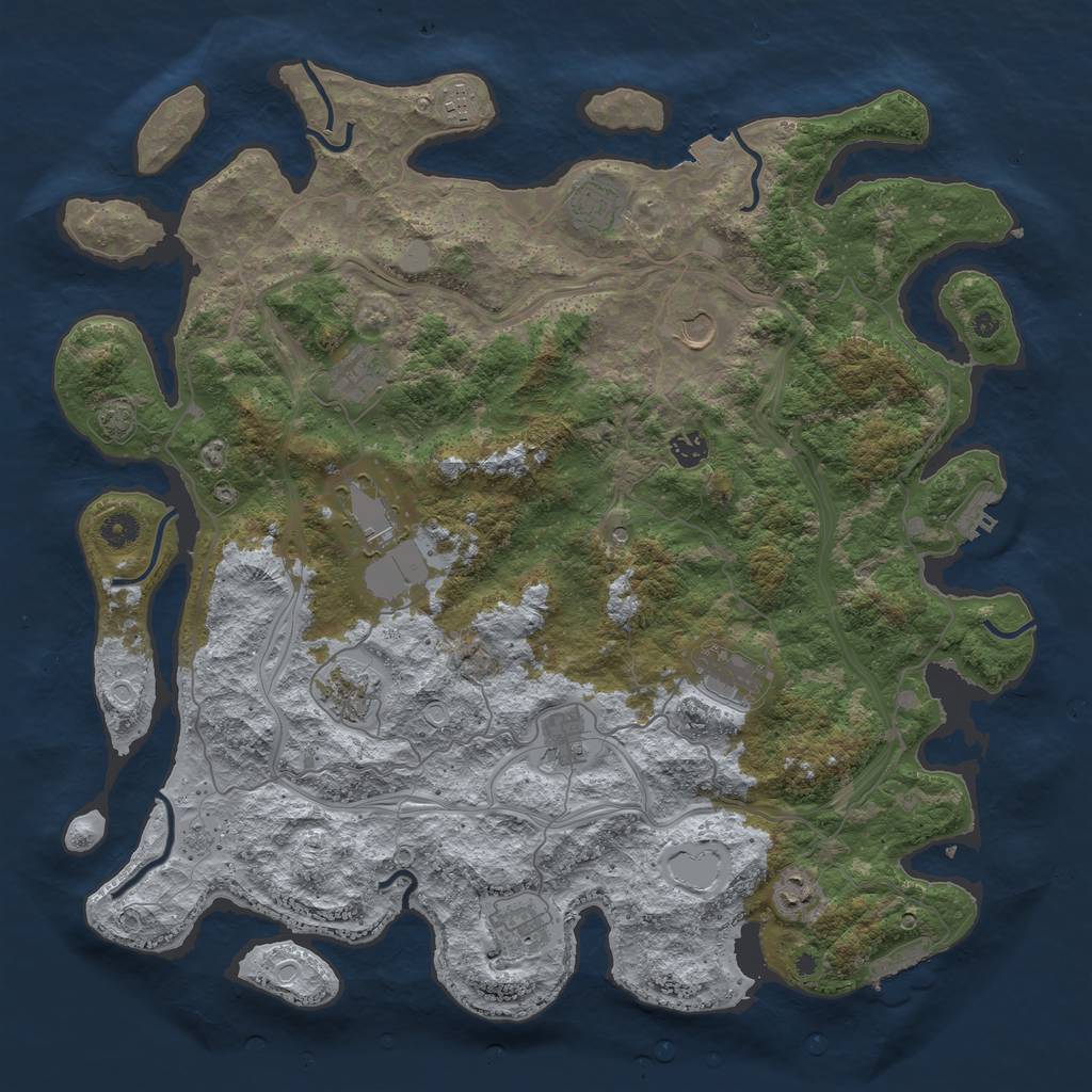 Rust Map: Procedural Map, Size: 4500, Seed: 1682721, 19 Monuments