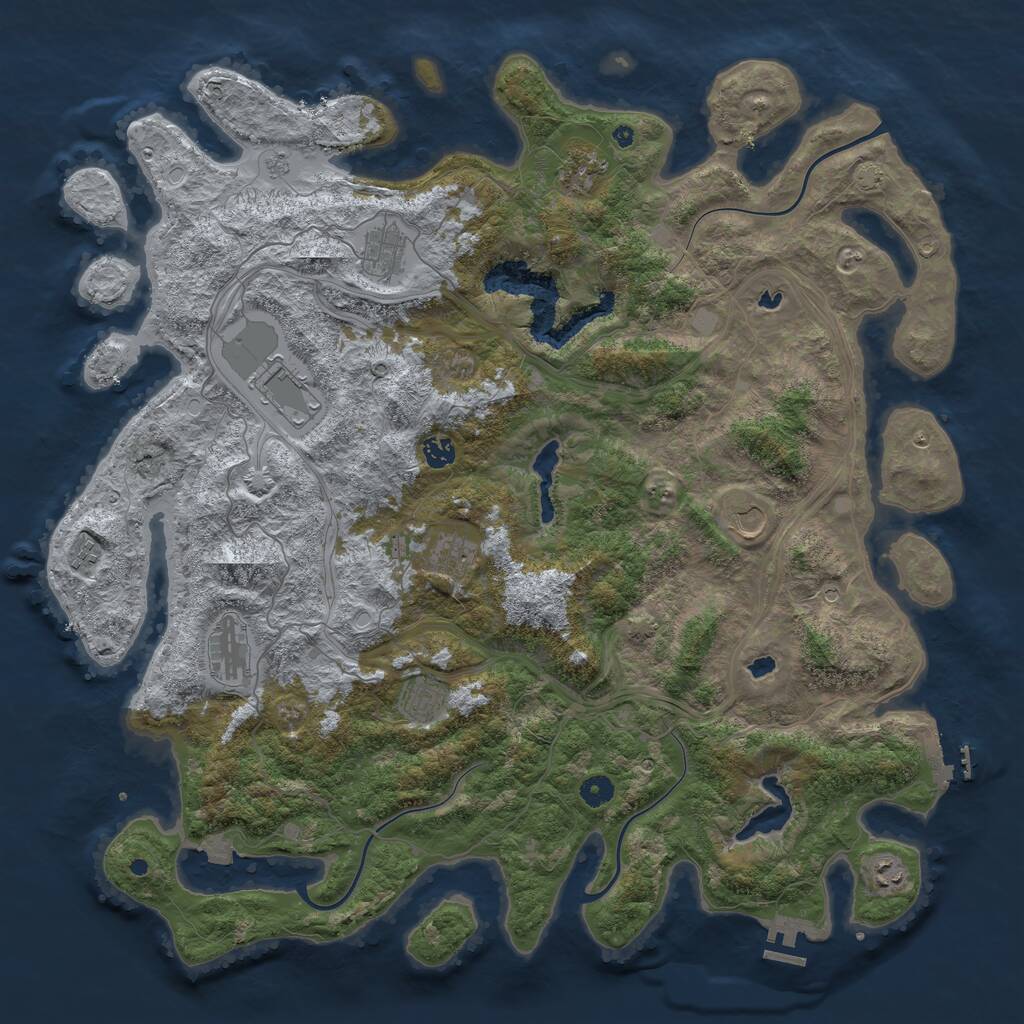Rust Map: Procedural Map, Size: 4800, Seed: 1438437041, 16 Monuments