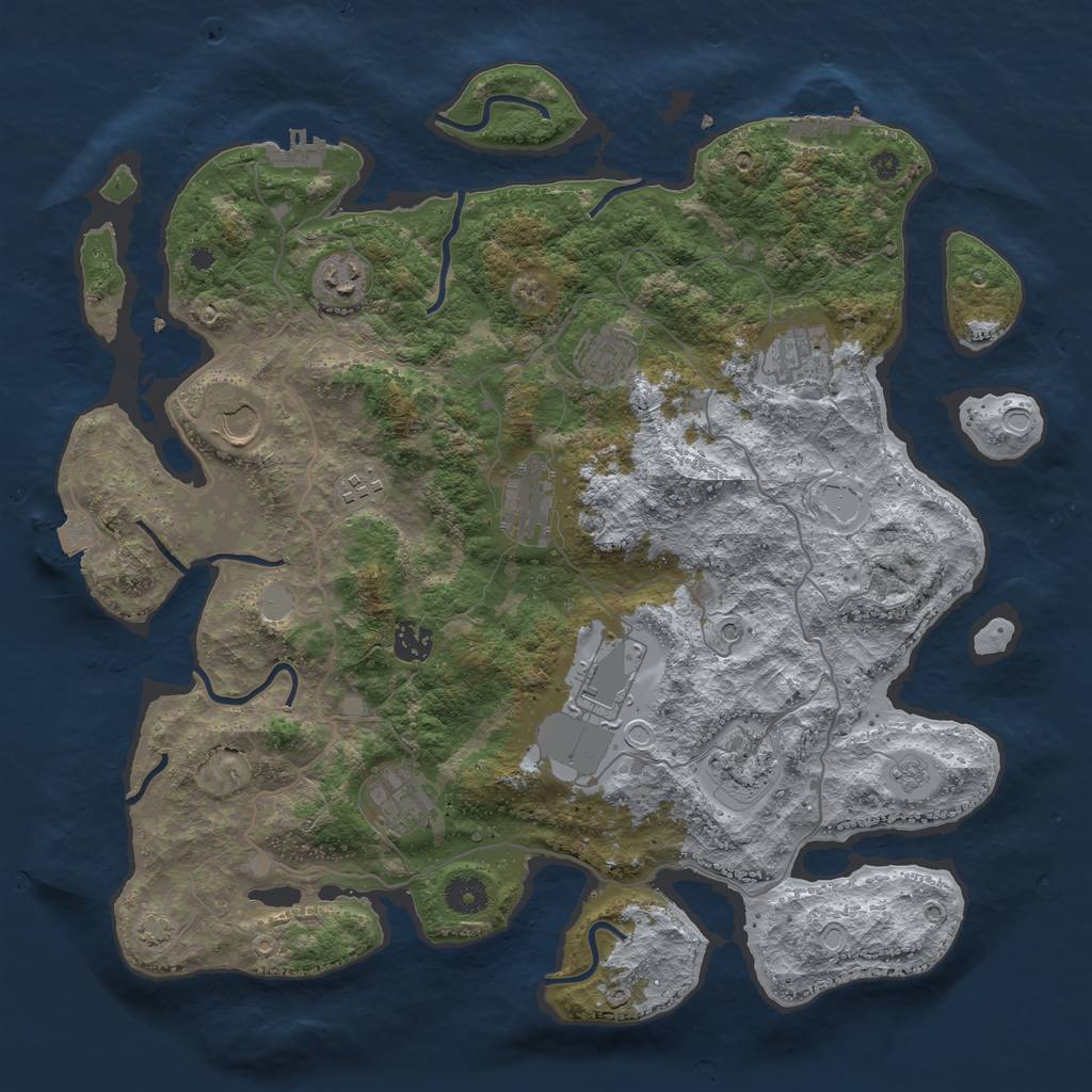 Rust Map: Procedural Map, Size: 4000, Seed: 944801282, 18 Monuments