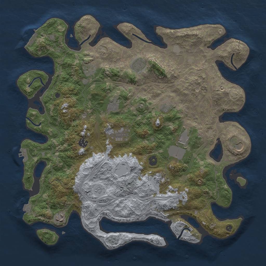 Rust Map: Procedural Map, Size: 4250, Seed: 2063816396, 19 Monuments