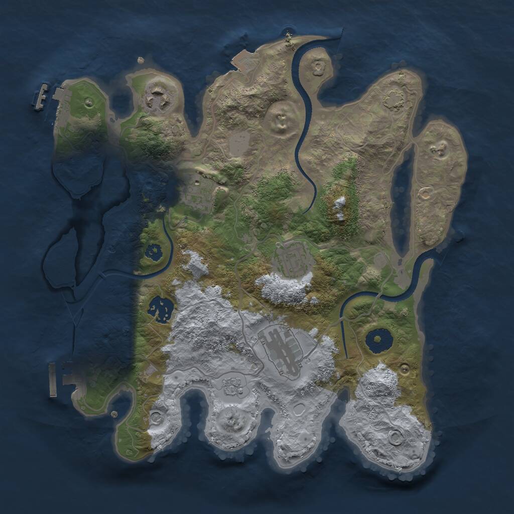 Rust Map: Procedural Map, Size: 3000, Seed: 1660191216, 11 Monuments