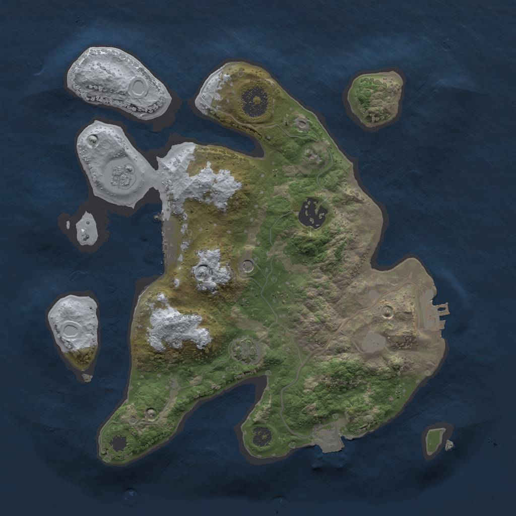 Rust Map: Procedural Map, Size: 2699, Seed: 53555, 9 Monuments