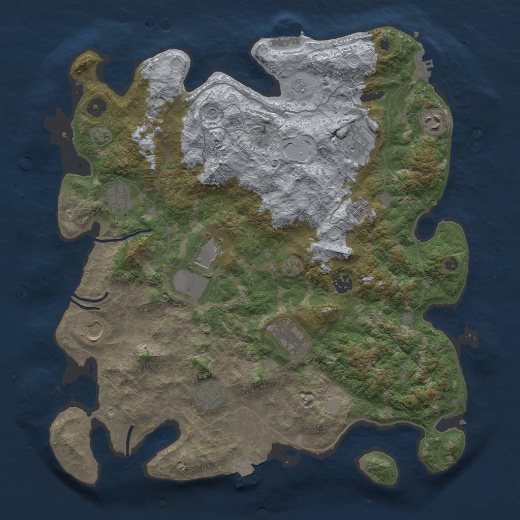 Rust Map: Procedural Map, Size: 4096, Seed: 30723, 17 Monuments