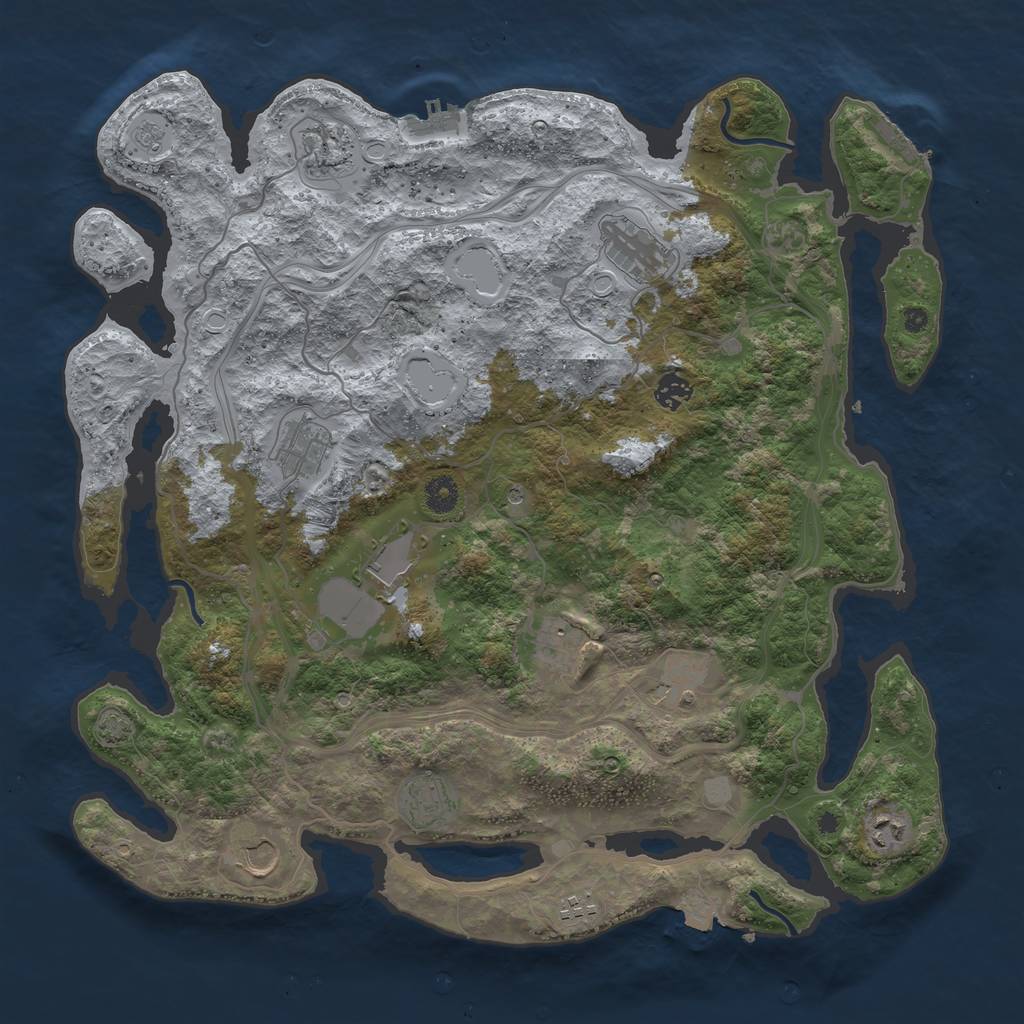 Rust Map: Procedural Map, Size: 4250, Seed: 1698178078, 19 Monuments