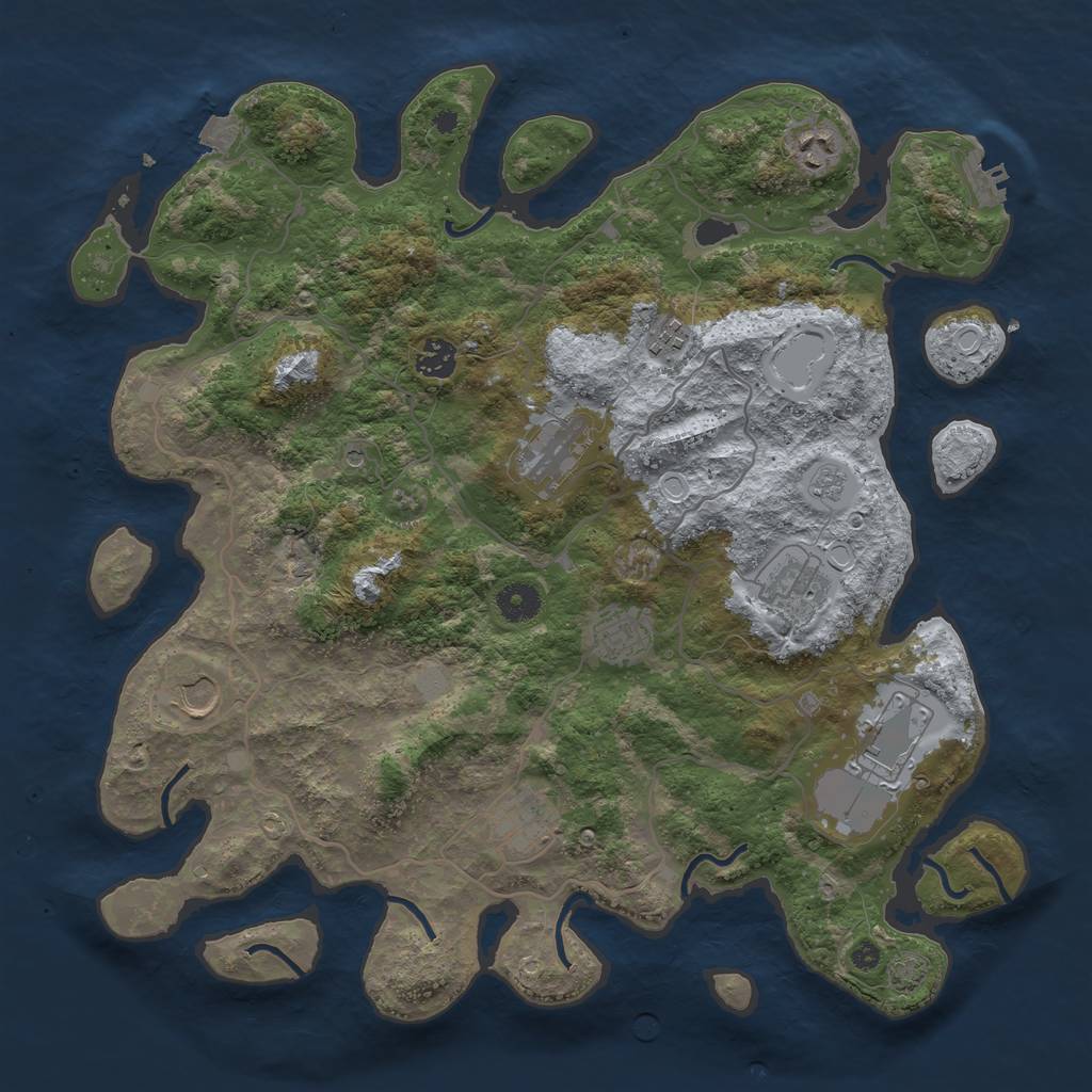 Rust Map: Procedural Map, Size: 4000, Seed: 1898552791, 16 Monuments
