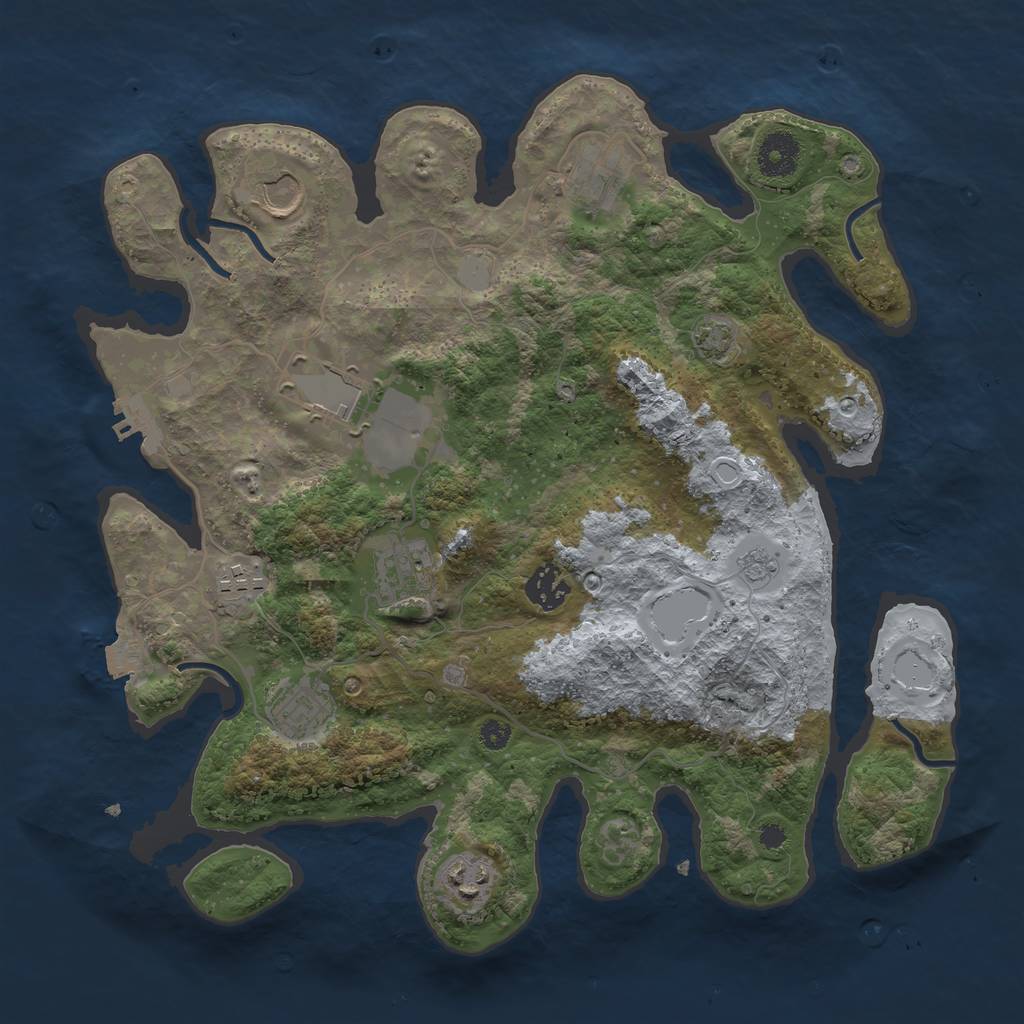 Rust Map: Procedural Map, Size: 3500, Seed: 578209246, 14 Monuments