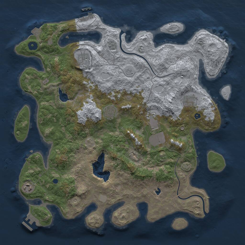 Rust Map: Procedural Map, Size: 4000, Seed: 979658, 12 Monuments