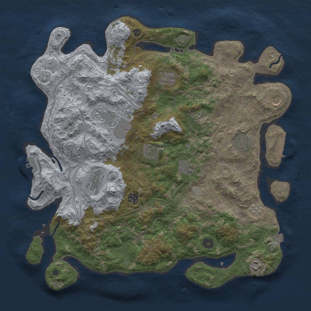 Rust Map: Procedural Map, Size: 4250, Seed: 550861574, 19 Monuments