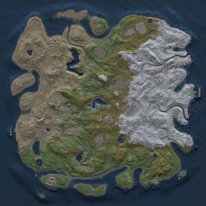 Thumbnail Rust Map: Procedural Map, Size: 4500, Seed: 1212642070, 16 Monuments