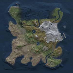 Thumbnail Rust Map: Procedural Map, Size: 3000, Seed: 86155606, 11 Monuments