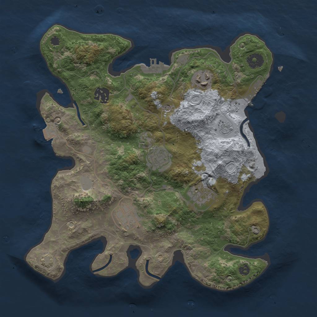 Rust Map: Procedural Map, Size: 3000, Seed: 86155606, 13 Monuments