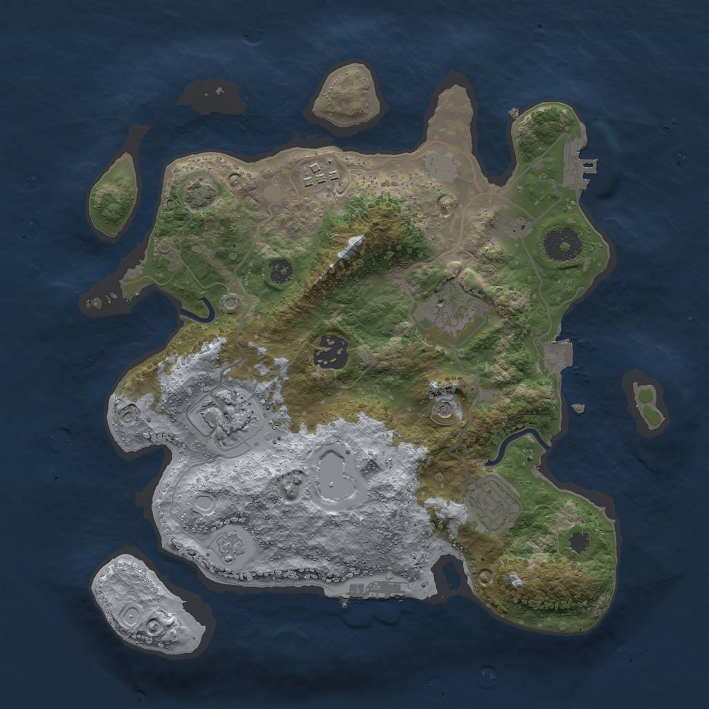 Rust Map: Procedural Map, Size: 3000, Seed: 1396301112, 13 Monuments