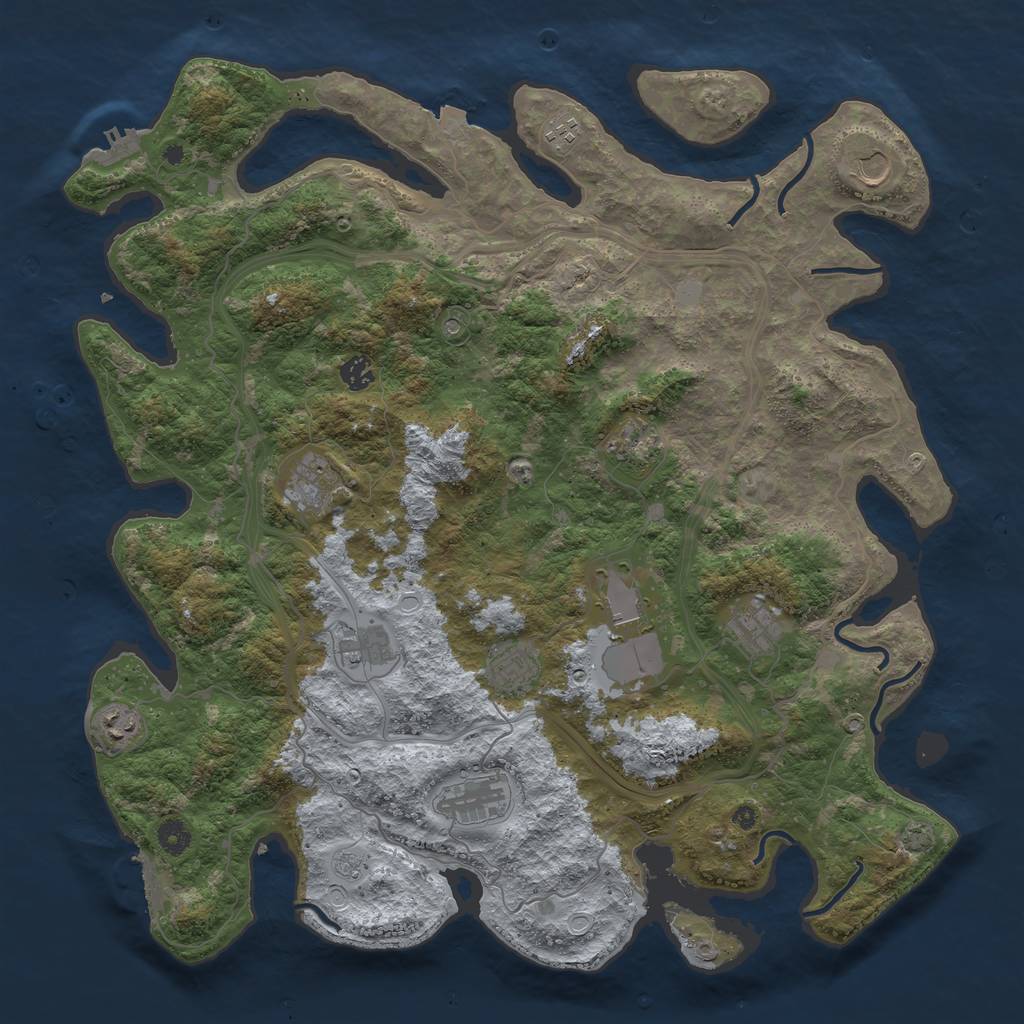 Rust Map: Procedural Map, Size: 4500, Seed: 1601875579, 19 Monuments