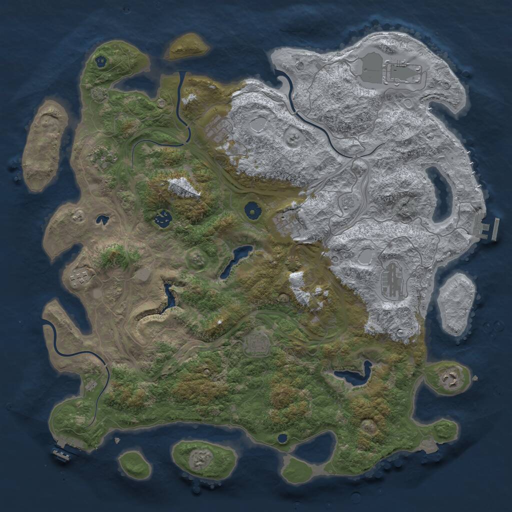 Rust Map: Procedural Map, Size: 4500, Seed: 981020778, 15 Monuments