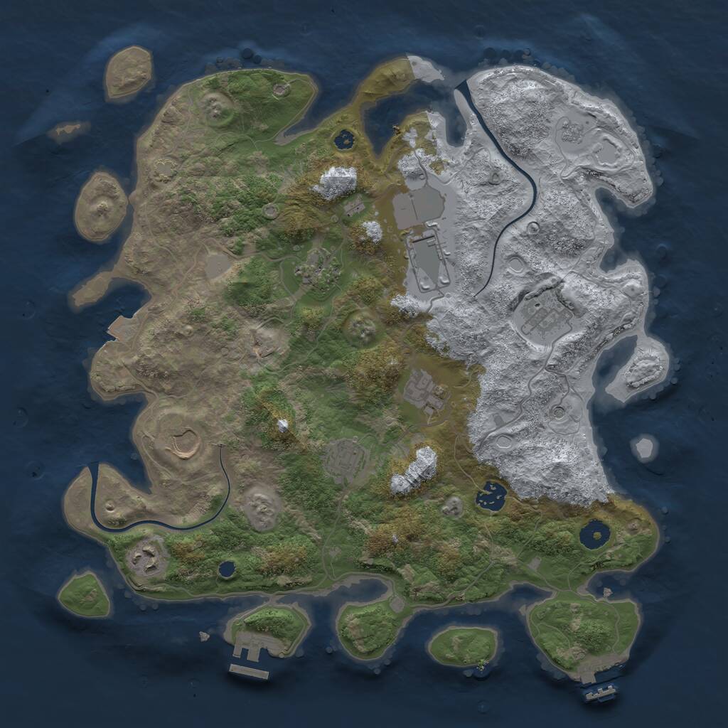 Rust Map: Procedural Map, Size: 3750, Seed: 847038201, 14 Monuments
