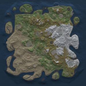 Thumbnail Rust Map: Procedural Map, Size: 4250, Seed: 1728362713, 19 Monuments