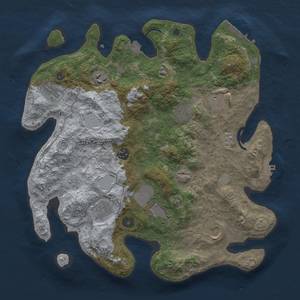 Thumbnail Rust Map: Procedural Map, Size: 3700, Seed: 41335723, 17 Monuments