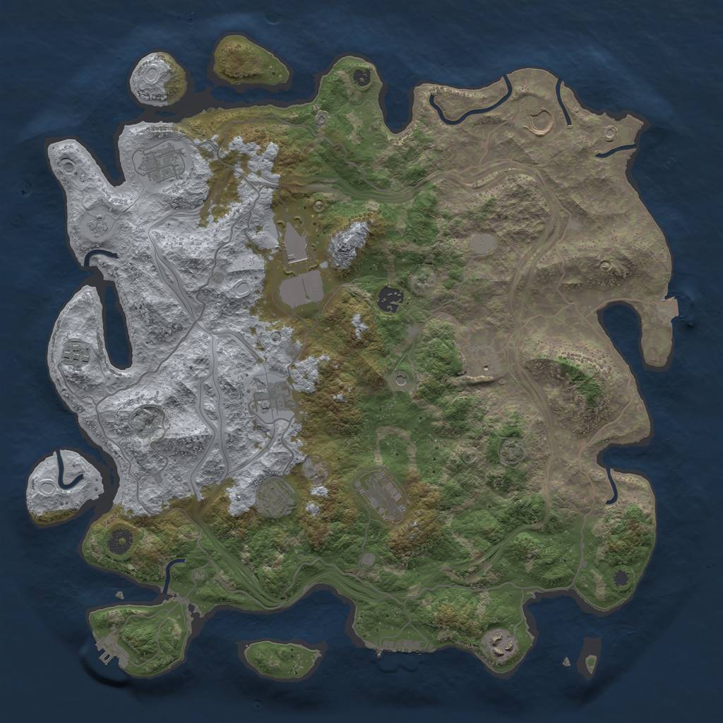 Rust Map: Procedural Map, Size: 4250, Seed: 54896454, 18 Monuments