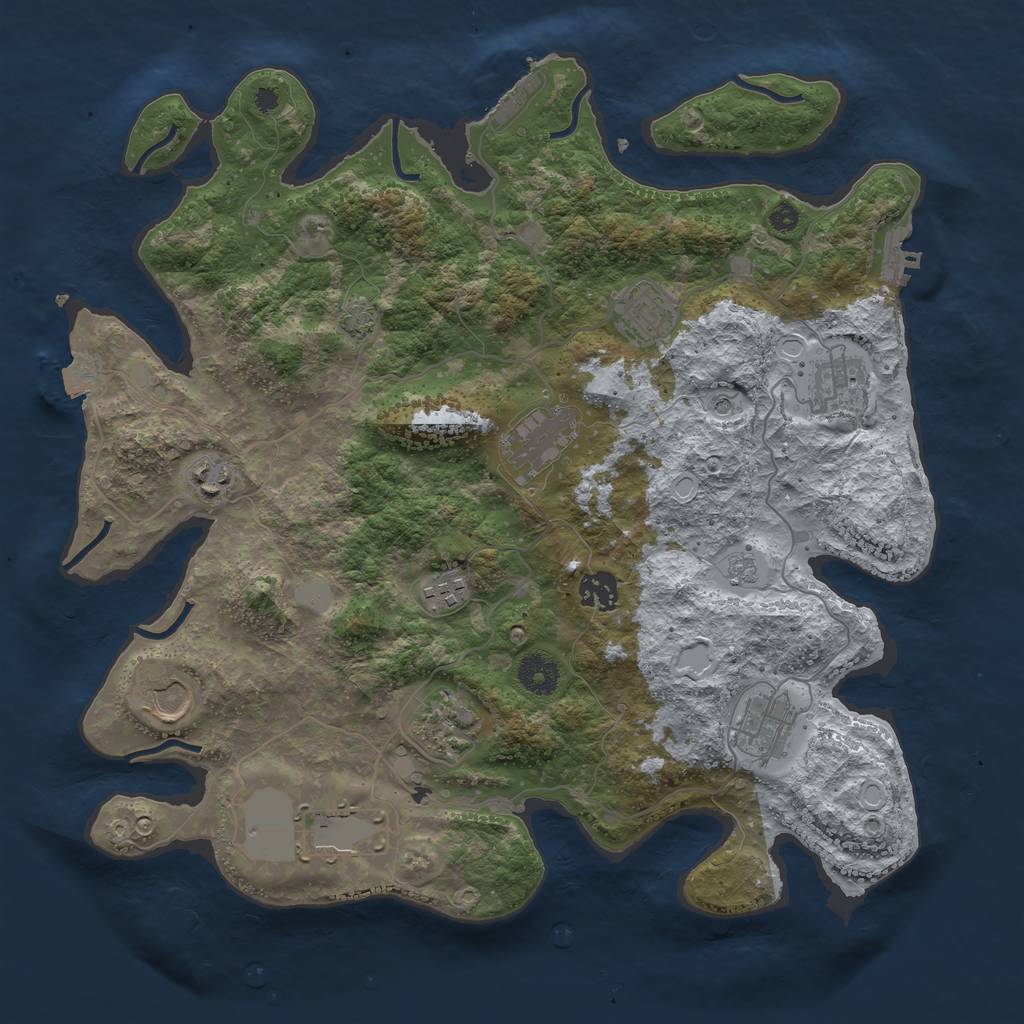 Rust Map: Procedural Map, Size: 3750, Seed: 356433, 18 Monuments