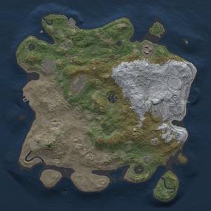 Thumbnail Rust Map: Procedural Map, Size: 3300, Seed: 25865359, 15 Monuments