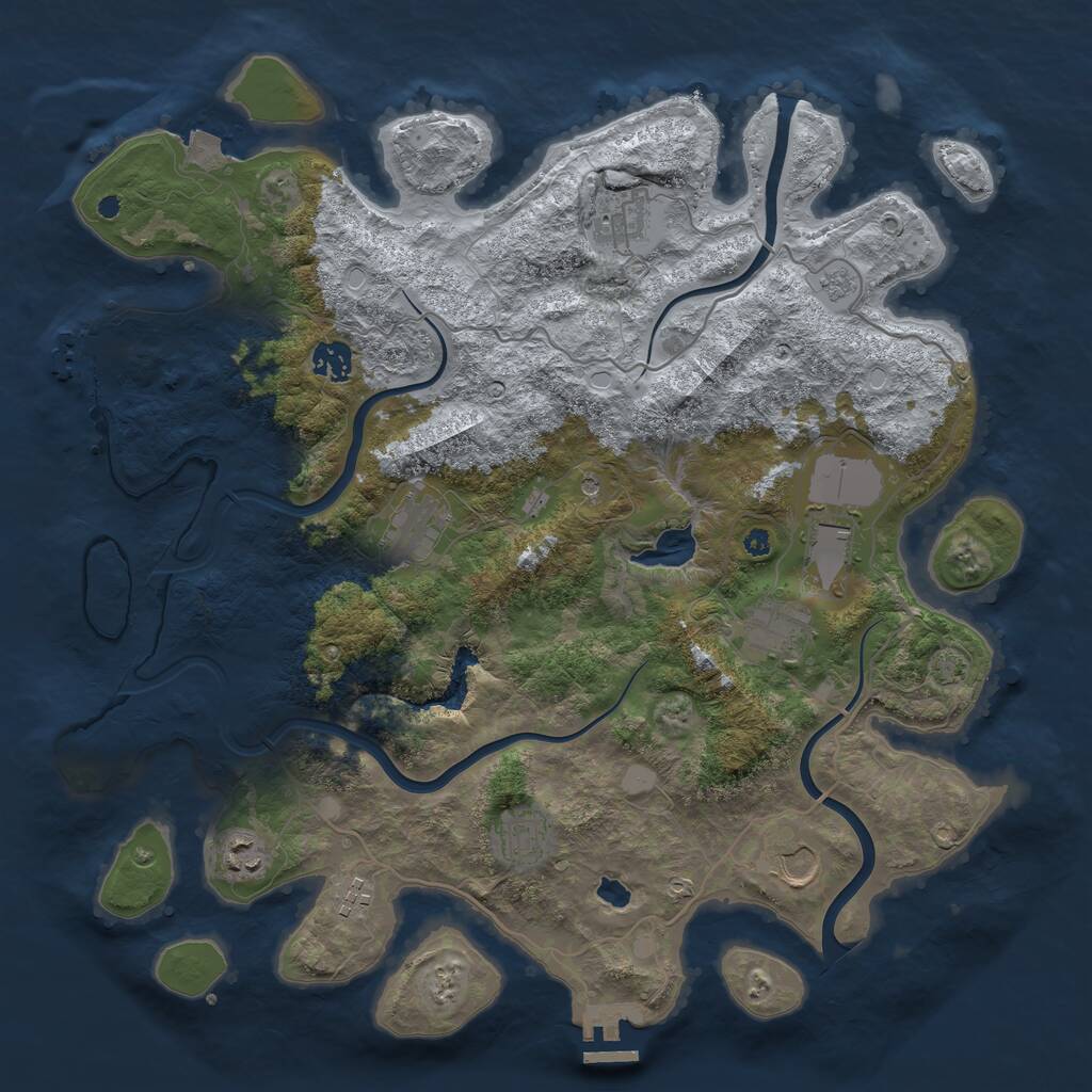 Rust Map: Procedural Map, Size: 4000, Seed: 569055112, 15 Monuments