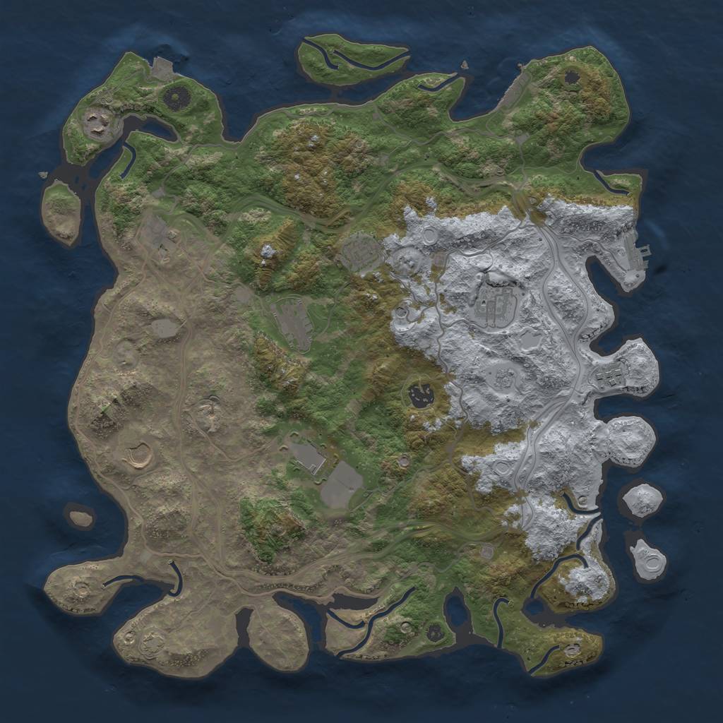 Rust Map: Procedural Map, Size: 4250, Seed: 1359529111, 17 Monuments