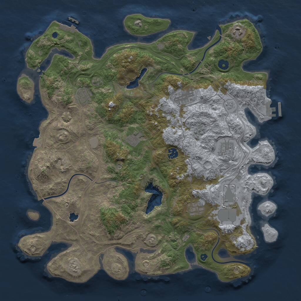 Rust Map: Procedural Map, Size: 4250, Seed: 1359529111, 15 Monuments
