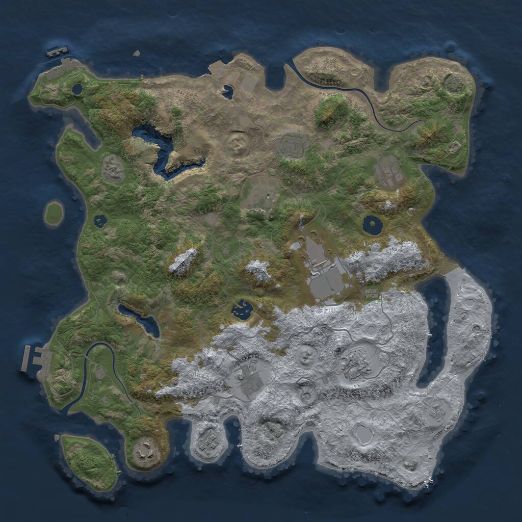Rust Map: Procedural Map, Size: 4000, Seed: 990244, 15 Monuments
