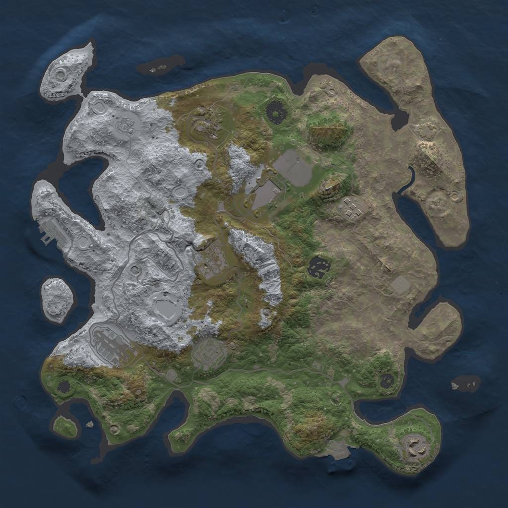 Rust Map: Procedural Map, Size: 3500, Seed: 512511767, 15 Monuments