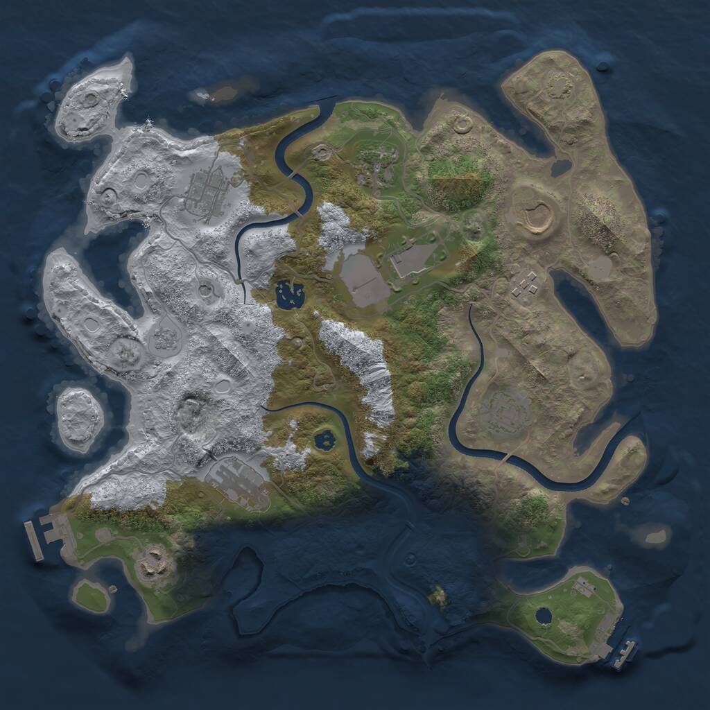 Rust Map: Procedural Map, Size: 3500, Seed: 512511767, 15 Monuments