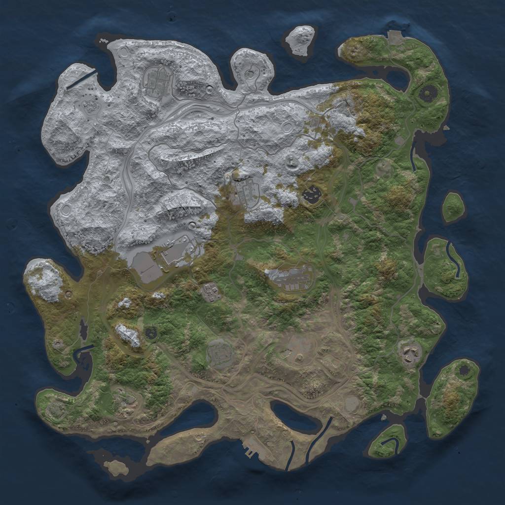 Rust Map: Procedural Map, Size: 4253, Seed: 1291799995, 17 Monuments