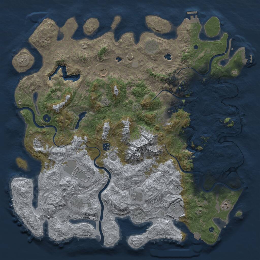 Rust Map: Procedural Map, Size: 5000, Seed: 1430769476, 17 Monuments