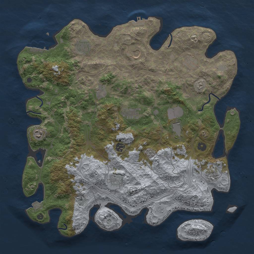 Rust Map: Procedural Map, Size: 4250, Seed: 1952685461, 19 Monuments